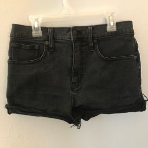 Madewell Black High Rise Denim Shorts